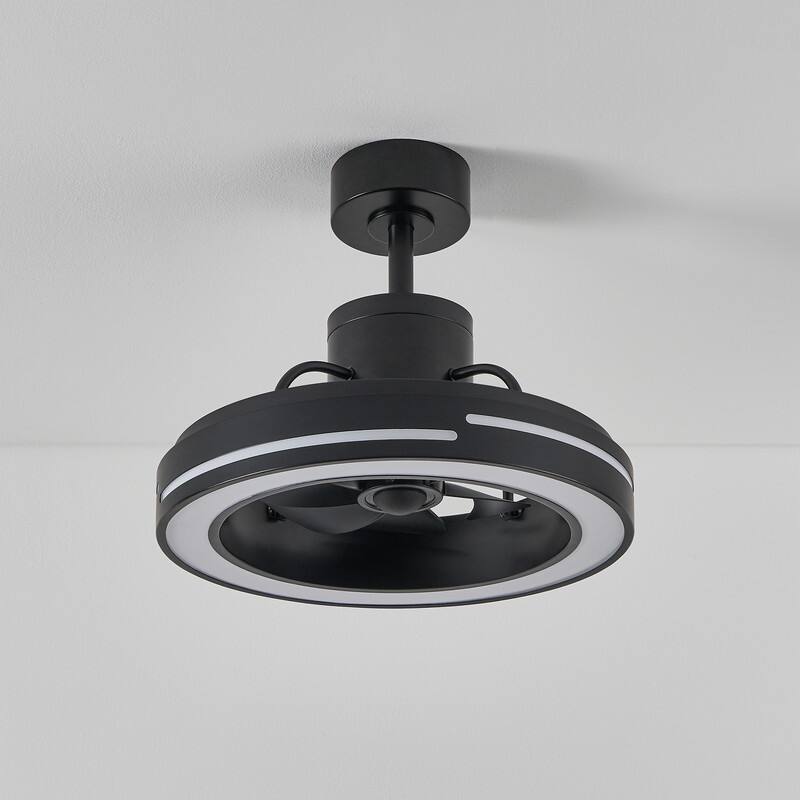 KAWOTI 18.97" Modern Black Integrated LED Fandelier