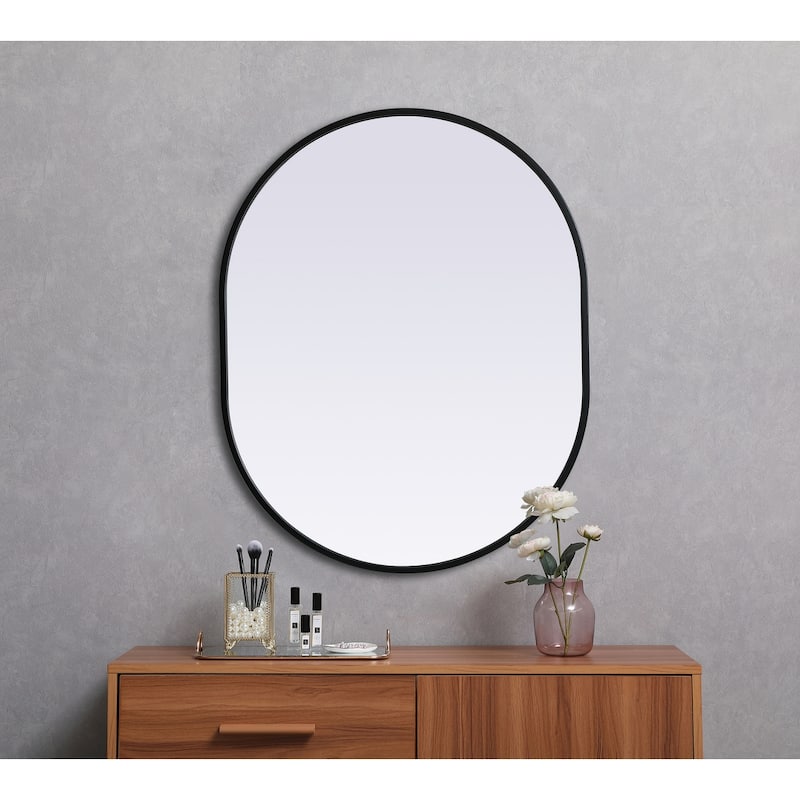 Indigo Home Metal Frame Oval Mirror 24x30 Inch