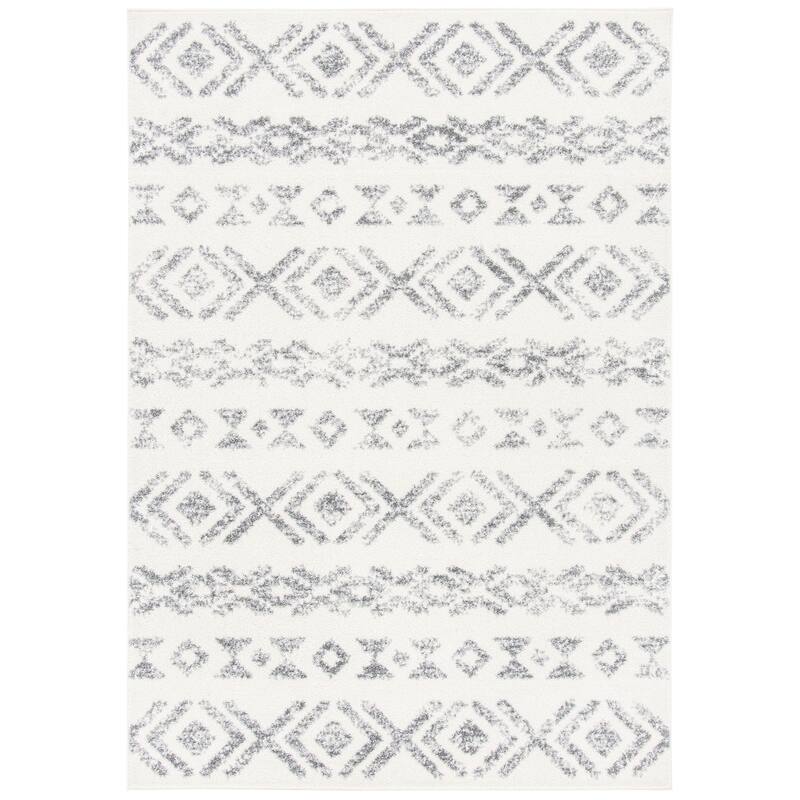 SAFAVIEH Tulum Zaharina Moroccan Boho Rug - Ivory/Grey - 5' 5" x 7' 7"