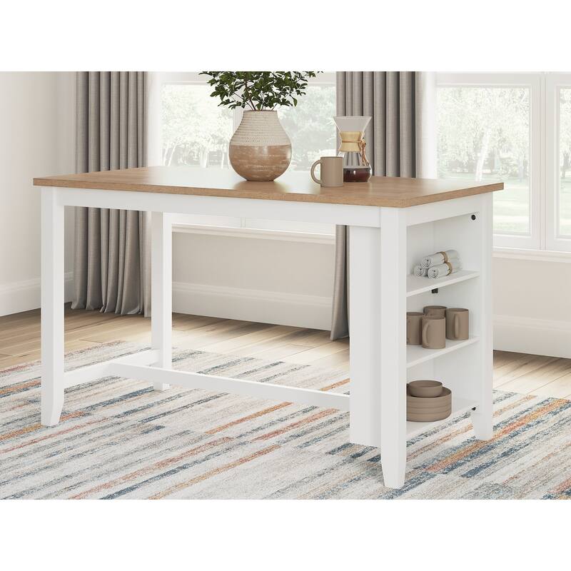 Signature Design by Ashley Gesthaven Counter Height Dining Table - 60" W x 30" D x 36" H - Light Brown/White