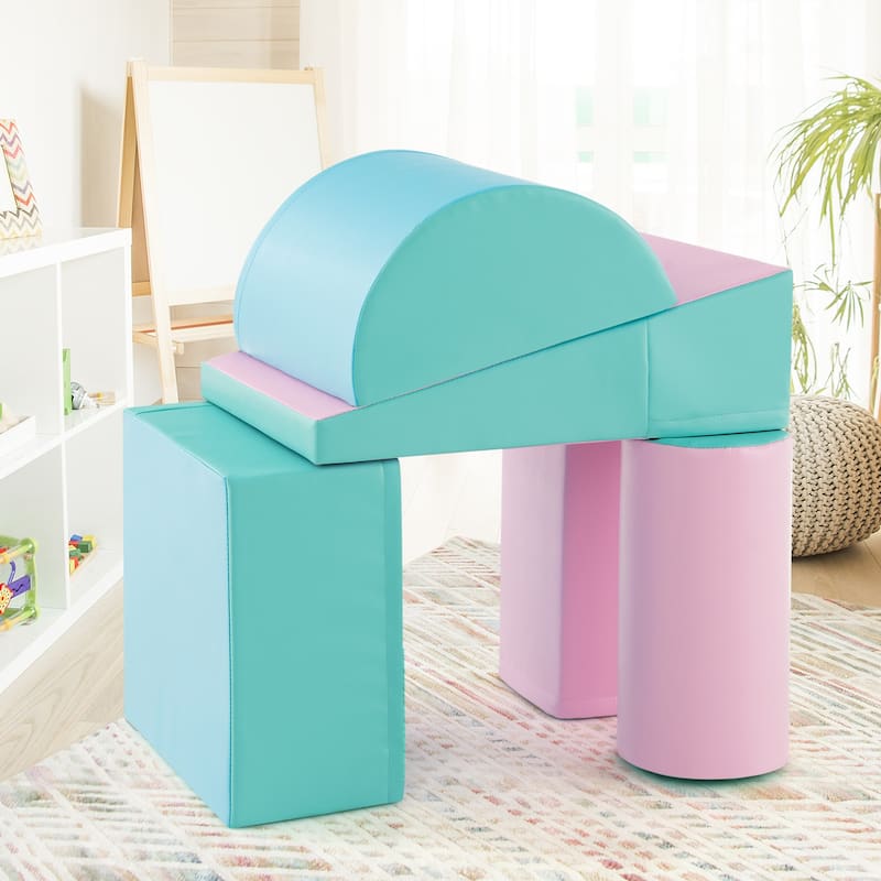 5-Piece Kids Climb and Crawl Activity Playset - 15.5" x 8" x 8"
