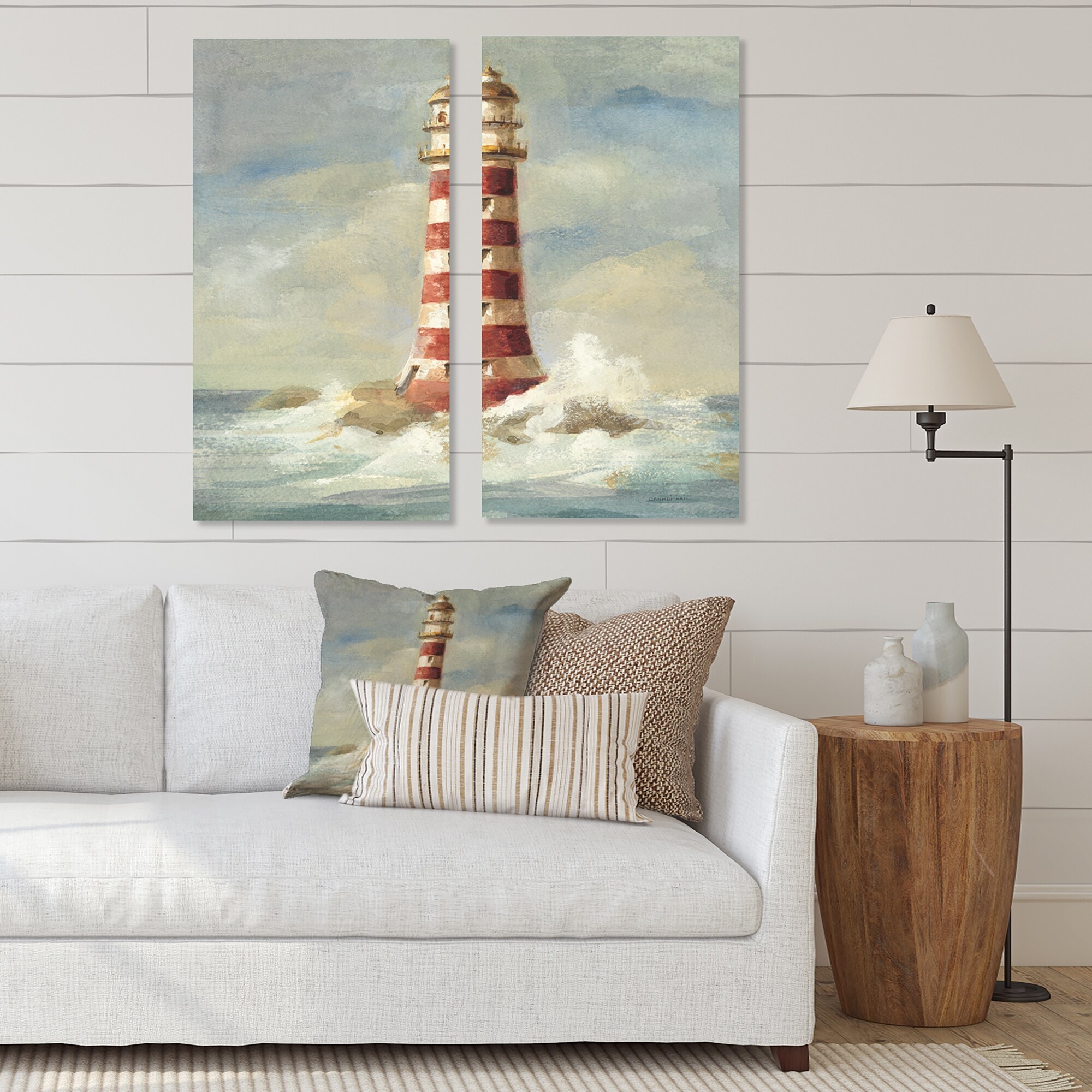 Lighthouse Ocean Coast Wooden House Tapestry Wall Hanging for Living Room Dorm 