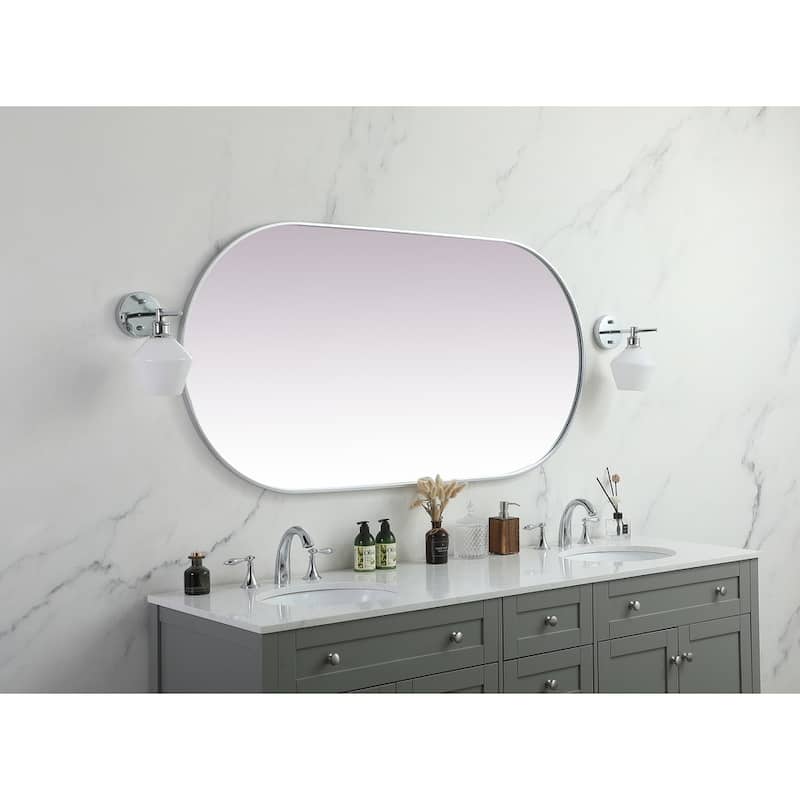 Indigo Home Metal Frame Oval Mirror 30x60 Inch