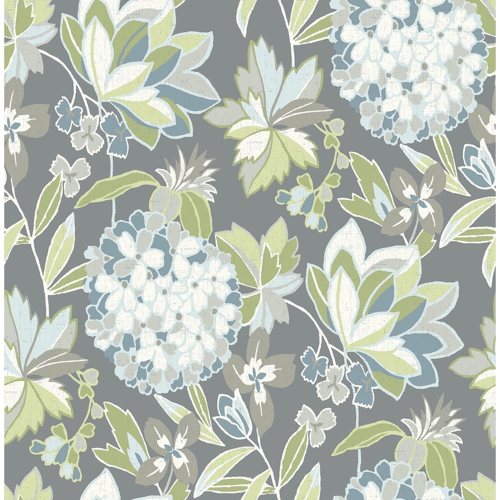 A-Street Prints Valdivian Aqua Floral Wallpaper