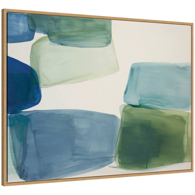 Kate and Laurel Coastal Calm I by Amy Lighthall Framed Canvas Wall Art Print - 42 x 32