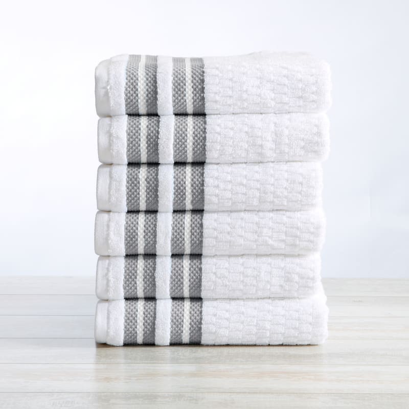 Luxurious Cotton Textured & Detailed Stripes Towel Set