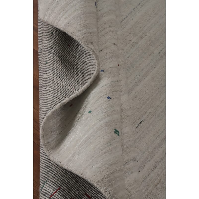 Hand Knotted Oriental 100% Wool Carpet Tribal Animal Pictorial Beige & Ivories Gabbeh Area Rug - 9' 11'' X 8' 1''