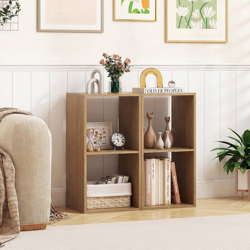 Costway 2/3-Cube Bookcase Open Back Bookshelf with Anti-tip Kit Modern