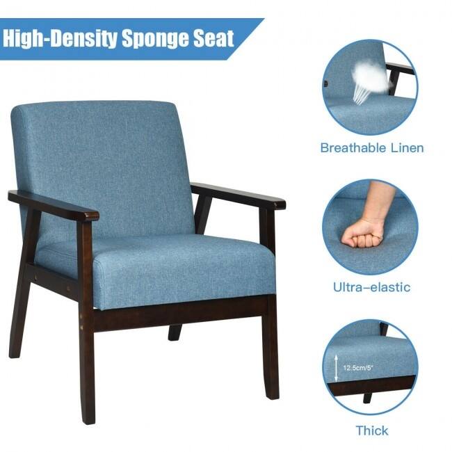 Mid-Century Retro Fabric Accent Armchair for Living Room Comfort and Style