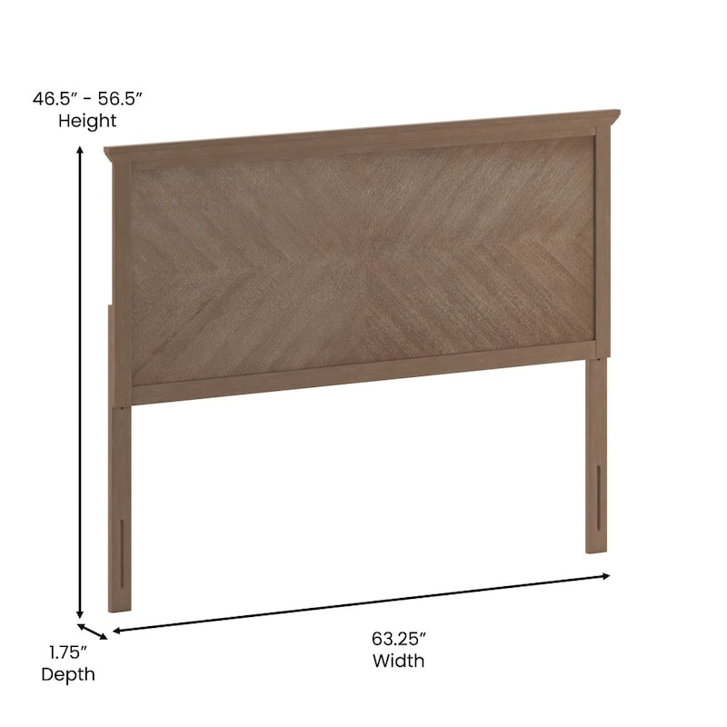 Solid Wood Herringbone Patterned Headboard Only