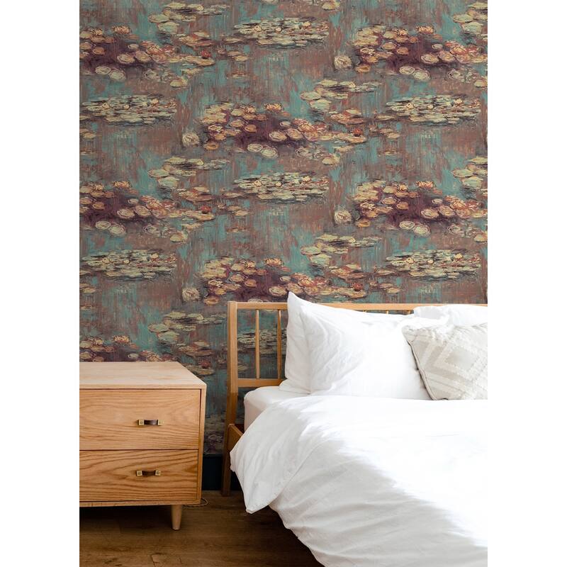 NextWall Lily Pond Peel and Stick Wallpaper