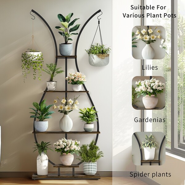 Vase Shape Planter Display Rack Industrial Style Plant Stand with