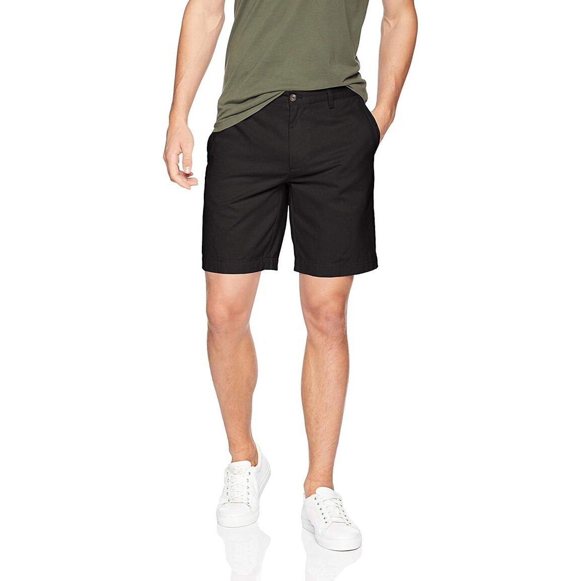 slim fit black shorts