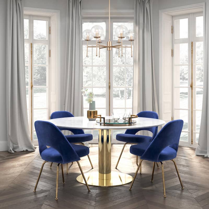 Holla Mid-century Modern Sputnik 6-light Chandeliers Globe Seeded Glass for Dining Room - D22'' x H 90''