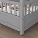 preview thumbnail 37 of 35, Wooden Floor Bed with House Roof Frame and Guardrails