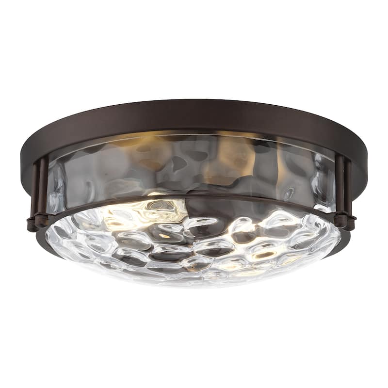 2-Light Black Glass Ceiling Light