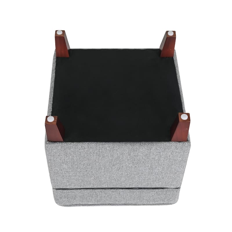 Adeco Square Storage Ottoman 17 inch Footstool
