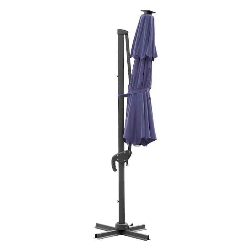 Furniture of America Spring II 10-foot LED Tube Lights Steel Cantilever Offset Tilt Roma Umbrella