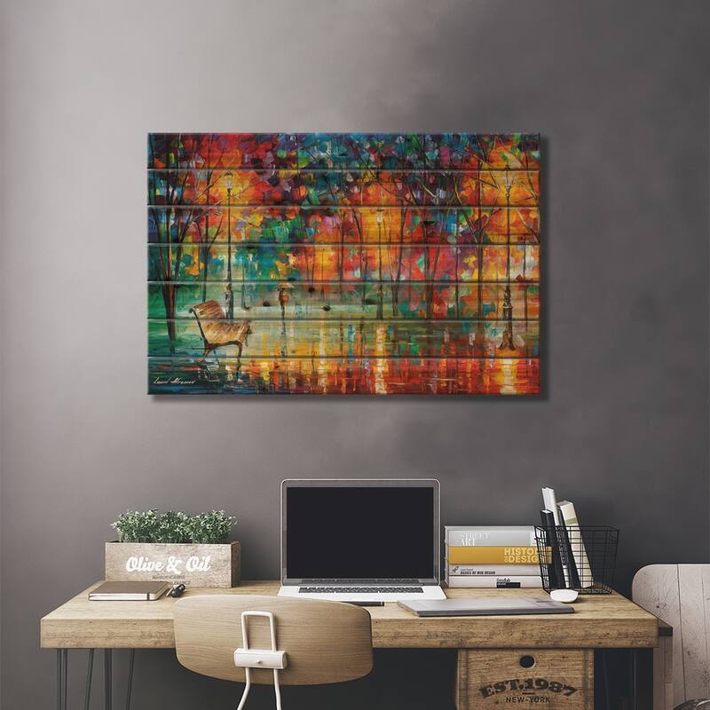Hidden Way Print On Wood by Leonid Afremov - Multi-Color