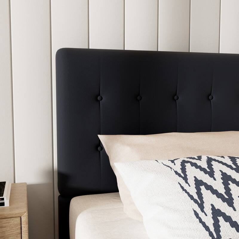 Plywood Frame Upholstered Platform Bed with Lift-up Storage