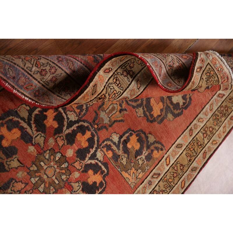 Tabriz Persian Vintage Runner Rug Handmade Wool Carpet - 3'8"x 11'4"