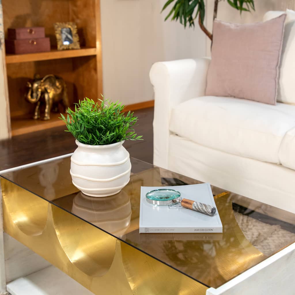 Sagebrook Home - Elegant Glass, Marble and Wood Decorative Magnifying Glass, Unique Home Accessory, Perfect Gift Idea