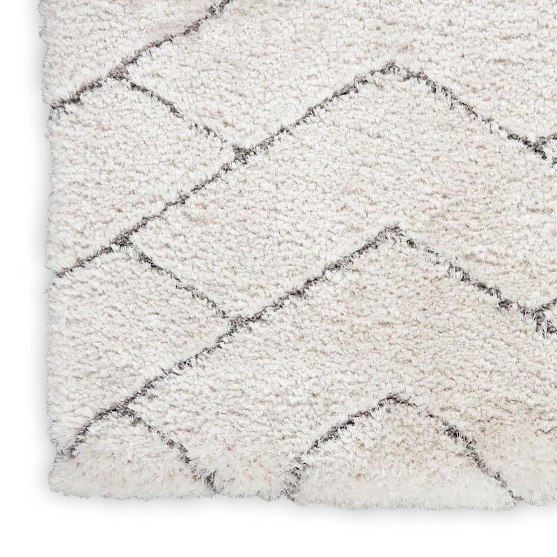 Nourison Luxurious Shag Ultra Plush Modern Chevron Area Rug