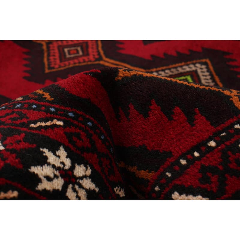 ECARPETGALLERY Hand-knotted Royal Baluch Red Wool Rug - 3'3 x 5'11