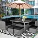 preview thumbnail 25 of 66, Costway 7 PCS Patio Rattan Dining Set Sectional Sofa Couch Ottoman - See Details Black