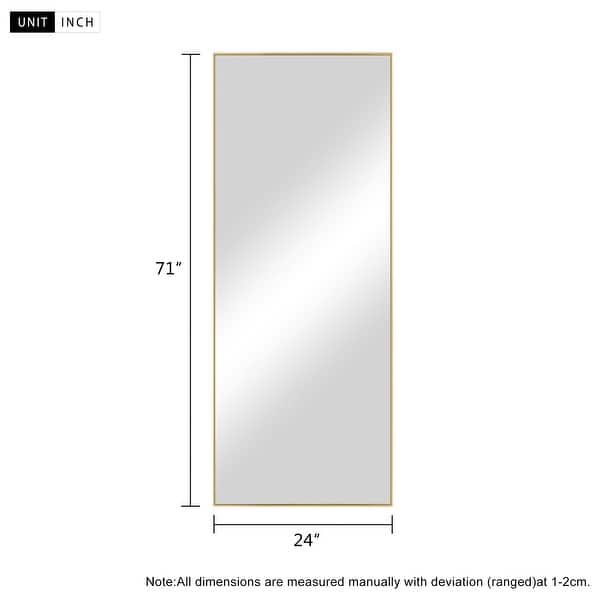 dimension image slide 5 of 20, Aluminum Alloy Full Length Floor Mirror
