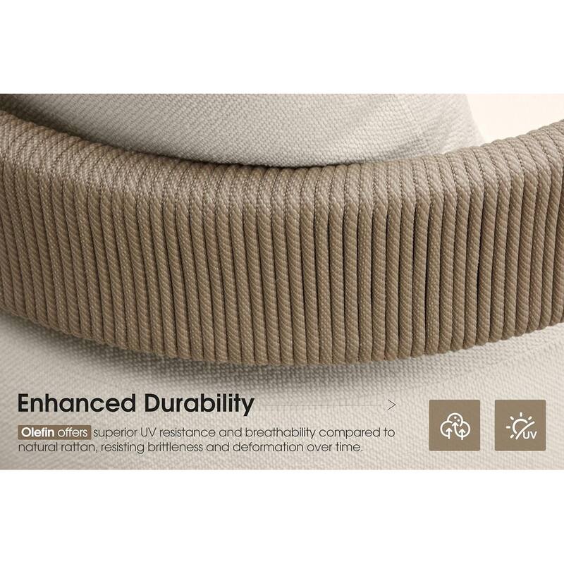 PURPLE LEAF Modern Aluminum Sectional Sofa with 7.87" Cushions for Yard Porch Deck Outdoor Conversation Sets