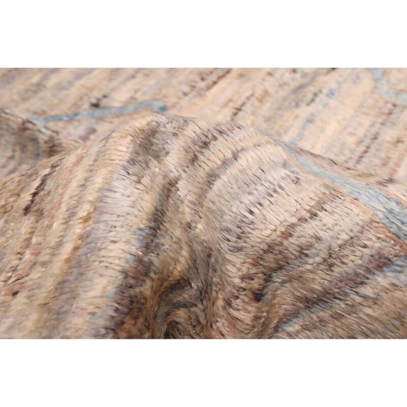 ECARPETGALLERY Hand-knotted Pak Finest Marrakesh Light Blue, Light Grey Wool Rug - 9'1 x 9'10