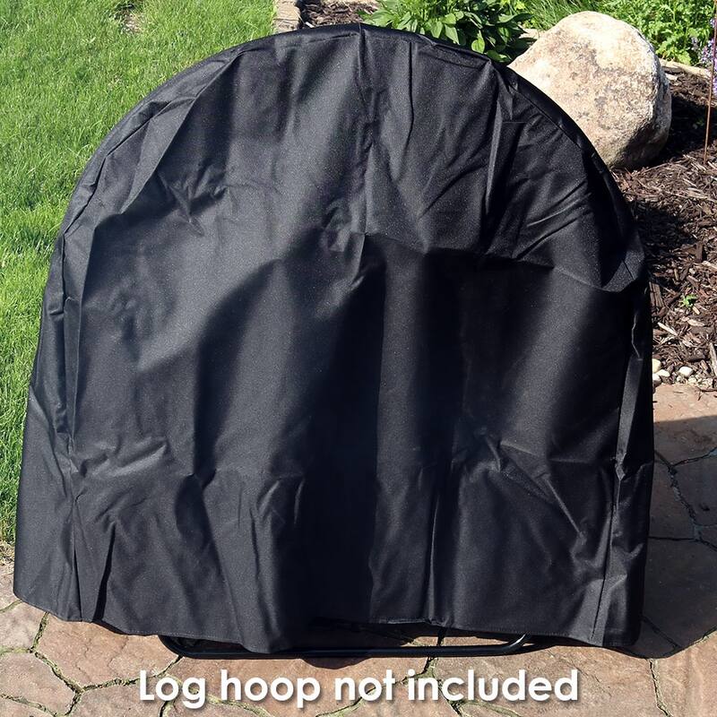 Sunnydaze Firewood Log Hoop Black Steel Easy Access Storage - Multiple Sizes