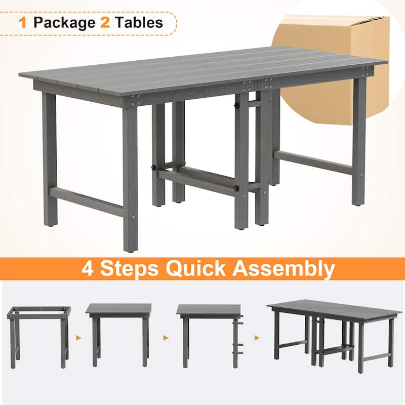 5 Piece HDPE Outdoor Dining Table Sets