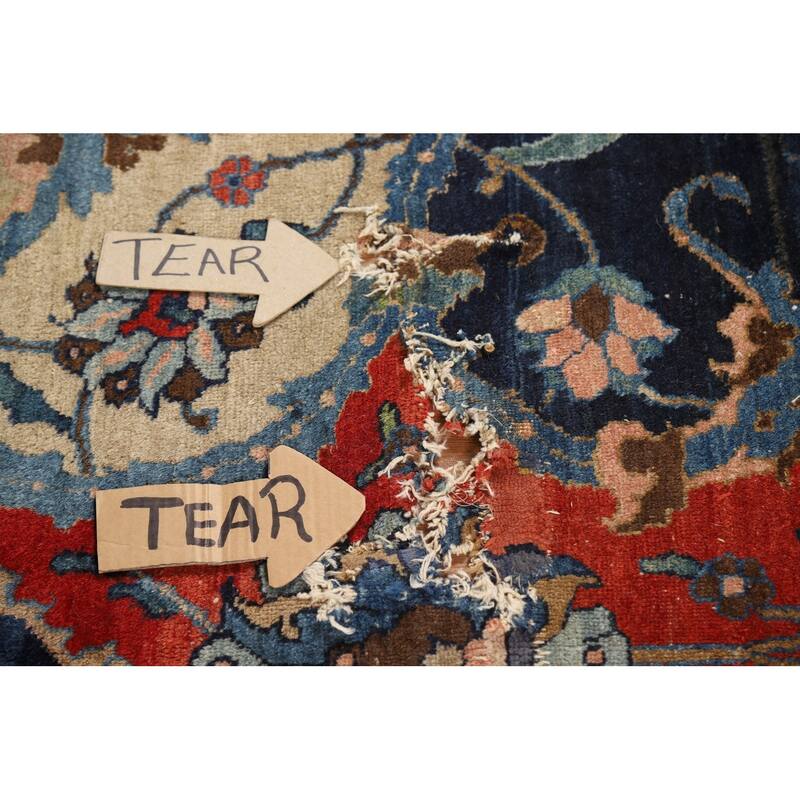 Medallion Tabriz Oriental Vintage Area Rug Hand-Knotted Wool Carpet - 6'7"x 9'7"