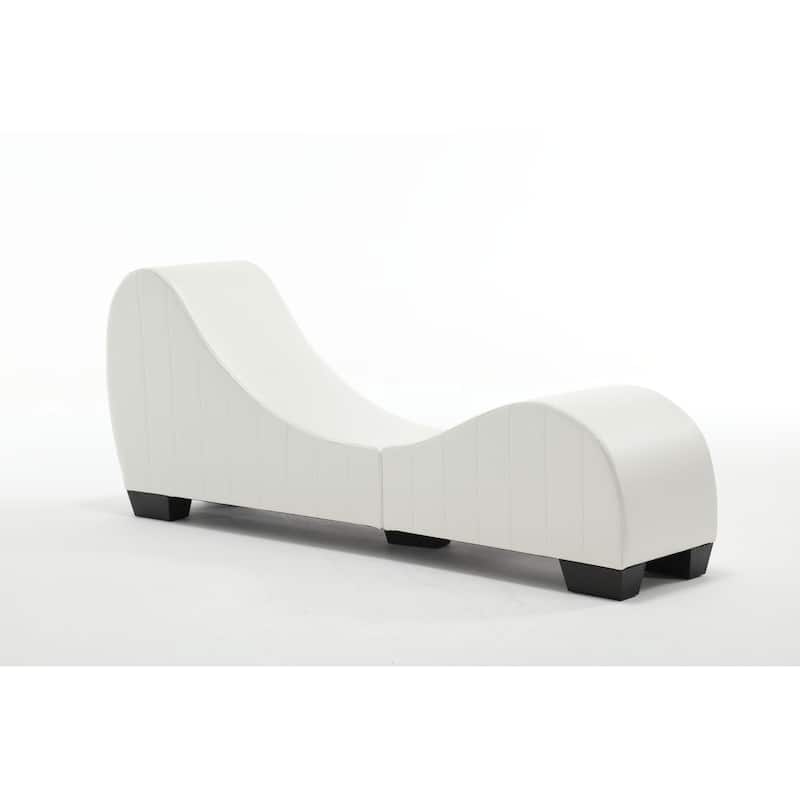 Factory Direct Yoga Chaise Lounge Collection for Stretching & Relaxation Modern Faux Leather Curved Sofa
