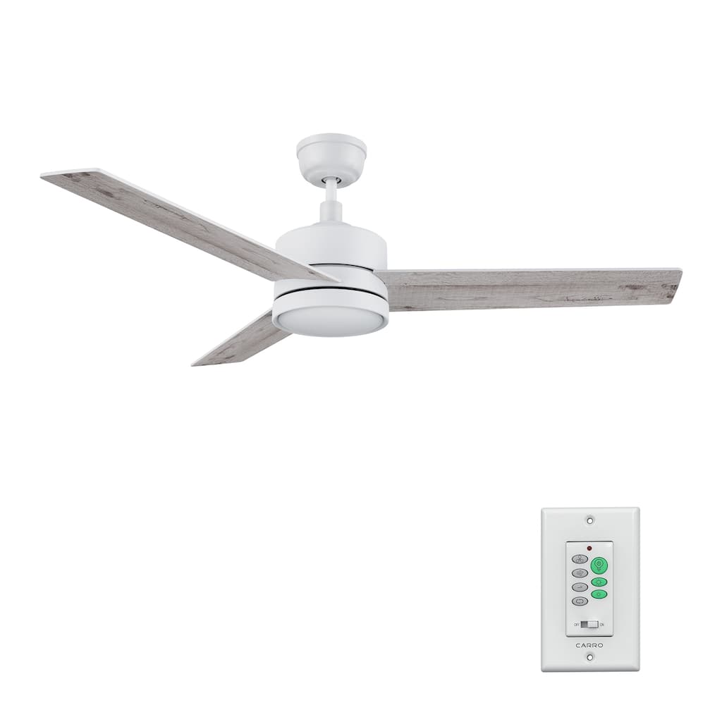 CARRO Aurora 52" 3-Blade Ceiling Fan with Light and Wall Control-Downrod