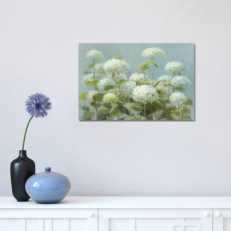 iCanvas "White Hydrangea Garden" by Danhui Nai Canvas Print - 12x18x1.5