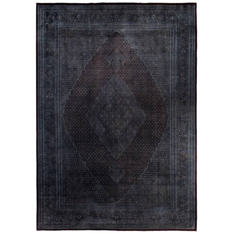 Overdyed One-of-a-Kind Hand-Knotted Area Rug - Black - 10' 2" x 14' 6"