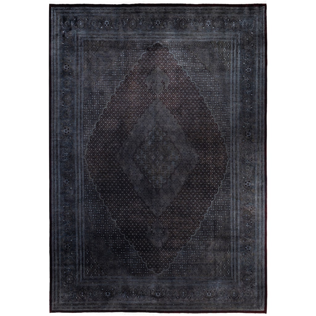 Overdyed One-of-a-Kind Hand-Knotted Area Rug - Black - 10' 2" x 14' 6"