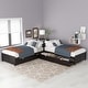 preview thumbnail 2 of 7, Espresso Double Twin Pine L-shaped Platform Bed with Convertible Trundle, Drawers, Built-in Desk