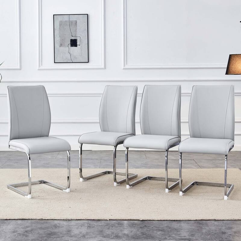 Set of 2 PU Material High Resilience Dining Chair