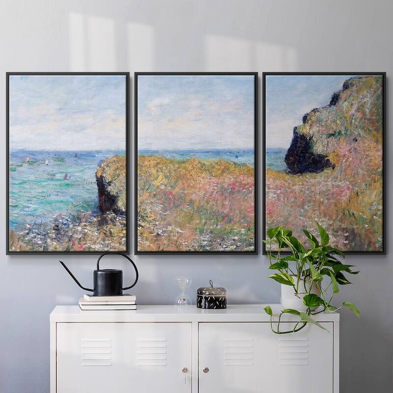 Edge of the Cliff, Pourville, 1882 - Multi Piece Framed Canvas