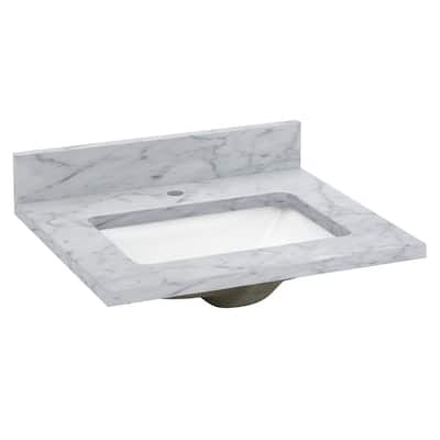 Sagehill Designs RW2522 RW Carrara White 25" Marble Vanity Top with