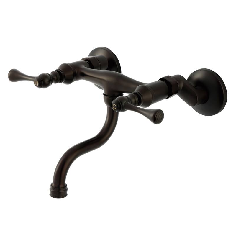 Kingston Brass Kingston Two-Handle 2-Hole Wall Mount Bathroom Faucet - Oil Rubbed Bronze