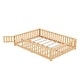 preview thumbnail 9 of 106, Twin/Full/Queen Size Floor Bed with Safety Guardrails for Kids, Wood Montessori Bedframe w/ Door, Children's Noiseless Beds
