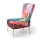 preview thumbnail 11 of 15, Designart "Colorful Pink Purple Flowers" Upholstered Traditional Accent Chair and Arm Chair Side Chair