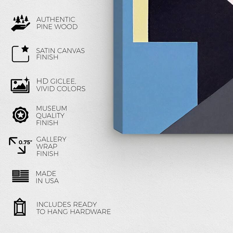 Wynwood Studio Abstract Geometric Game Blue and Modern & Contemporary Wall Art Canvas Print