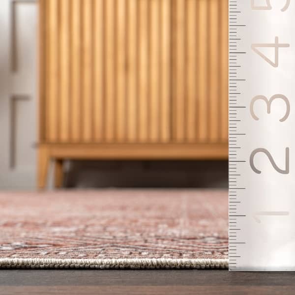 dimension image slide 0 of 2, Nuloom Xenia Faded Transitional SplashGuard Machine Washable Area Rug