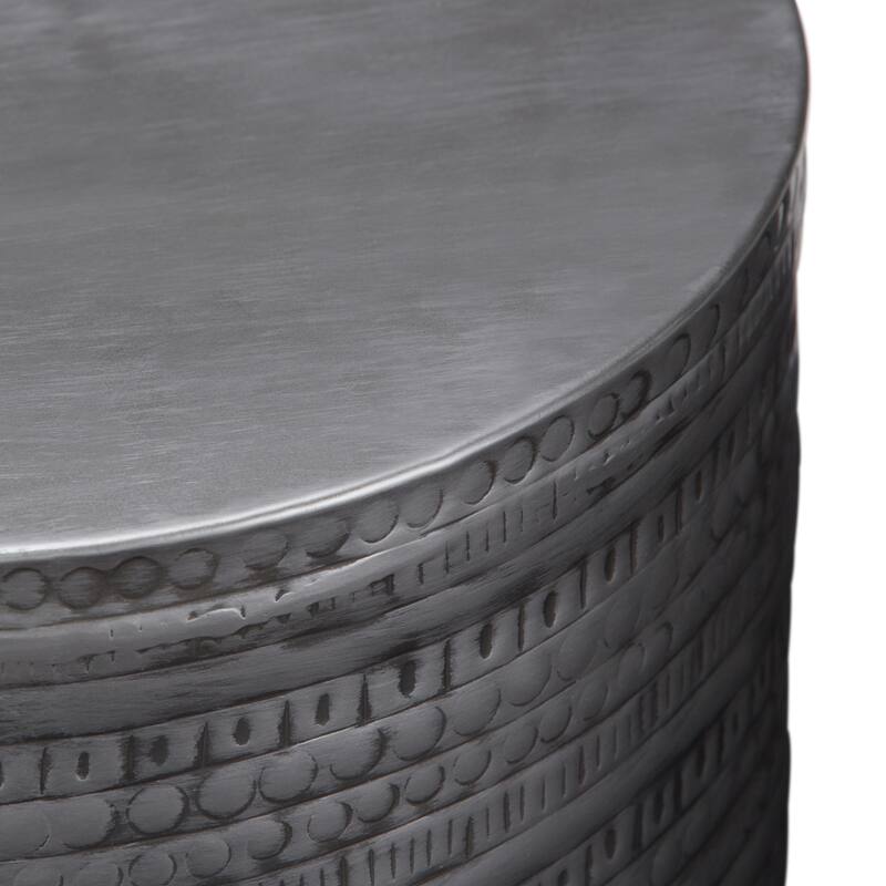 WYNDENHALL Jean 15" Wide Tribal Pattern Metal Accent Table & Assembled - 15"w x 15" d x 20" h